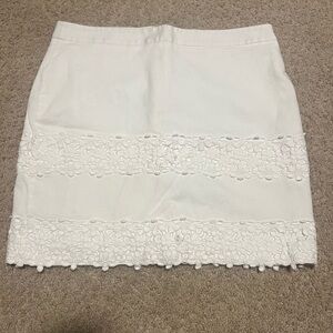 LOFT White Lace Mini Skirt